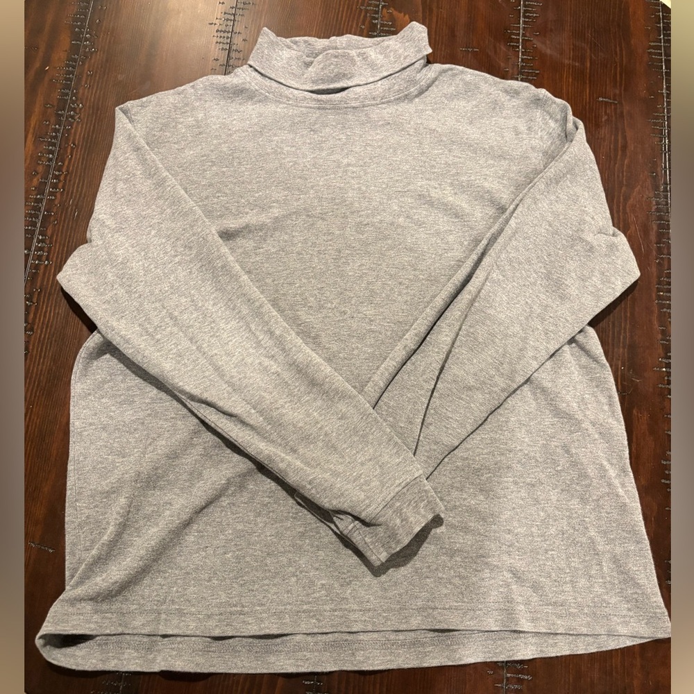 Classic Light Gray Turtleneck Top